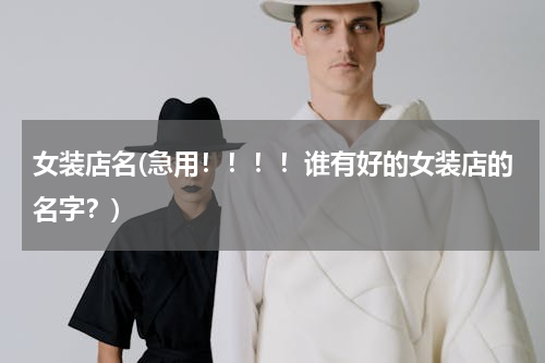 女装店名(急用！！！！谁有好的女装店的名字？)